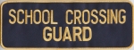 SCHOOL CROSSING GUARD Gold on Navy Blue Back Panel Patch 4 x 11